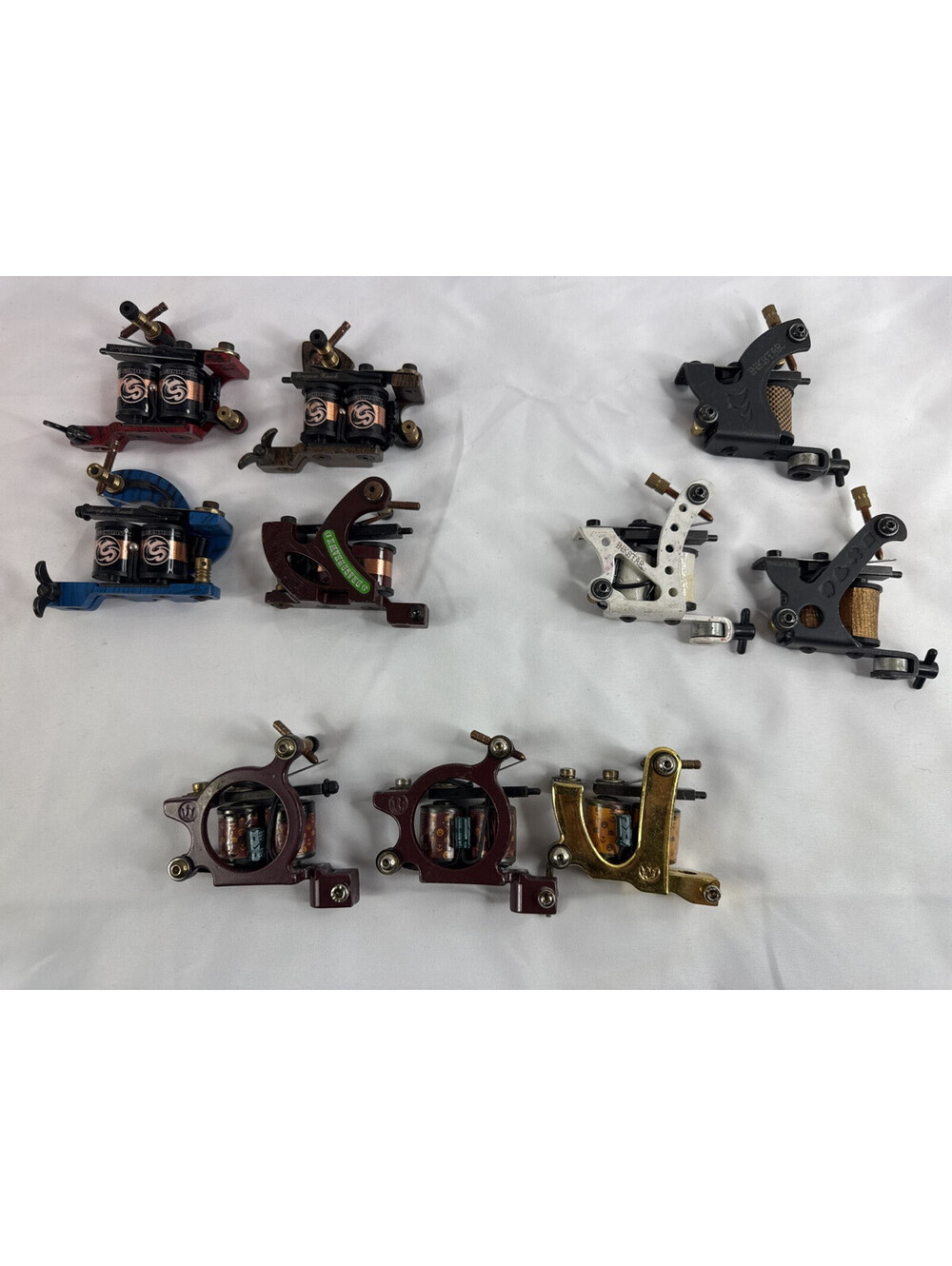 Lot of 10 Tattoo Machines Guns Equipment Dragon Hawk Ink Star & More